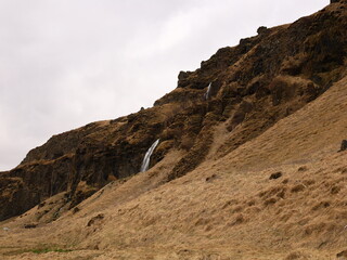 View on a waterfall located at Hamragarðar in South Iceland