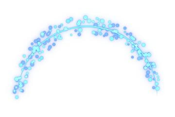 Glittering circles' curve particle. 3d rendering.	