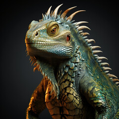 Fototapeta premium Dazzling Movie Texture Fierce Big Lizard сreated with Generative Ai