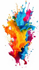 Color Splashes for Holi in White Background
