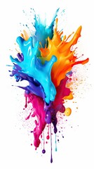 Color Splashes for Holi in White Background