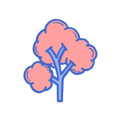 svg forest tree doodle set