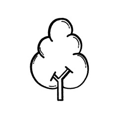 svg forest tree doodle set