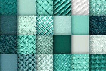 mint different pattern illustrations of individual different woven fabric