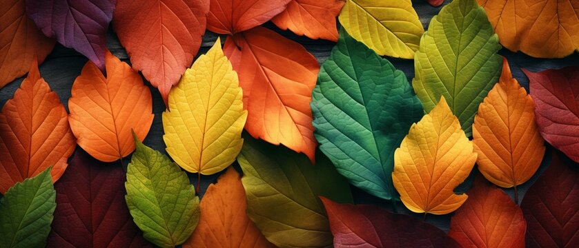Collection of multicolored fallen autumn leaves isolated on white background