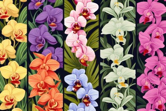 orchid different pattern illustrations of individual different woven fabric patterns