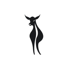 STYLIZED COW, full body, black an white, logo, icon, minimalist сreated with Generative Ai