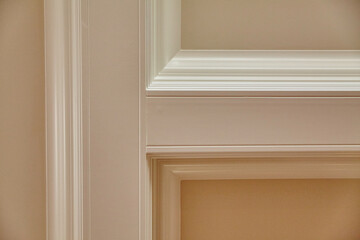 Elegant Interior Molding Details, Warm Neutrals, Eye-Level View