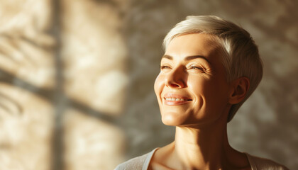 Portrait of a smiling mature woman relaxing in luxury SPA