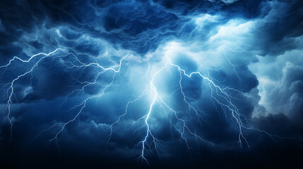 Lightning in stormy sky. Thunderstorm. 3D rendering