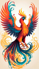 phoenix bird, vector drawing