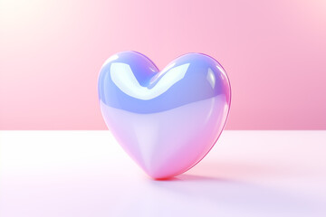 3d shiny heart shape, pastel, Valentine's Day concept. heart background