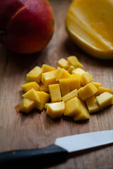 Mango salad preparation