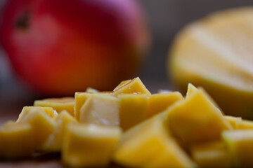Mango salad preparation