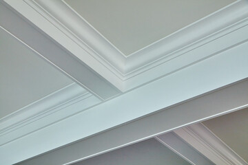 Fototapeta premium Modern Crown Molding and Tray Ceiling Design from Below