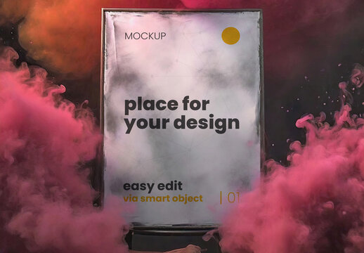 Colorful Explotion Poster Frame Mockup 03