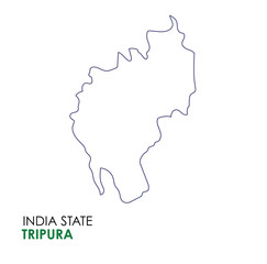 Obraz premium Tripura map of Indian state. Tripura map vector illustration. Tripura vector map on white background.