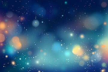 Fototapeta na wymiar Blue Bokeh Galaxy with Colorful Lights