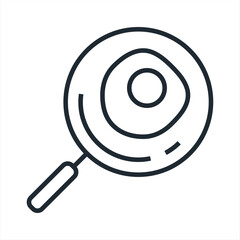 Omelette cooking vector flat icon. Isolated pan of fried egg emoji illustration.Fried Egg 