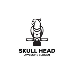 vector parrot simple mascot logo design illustration