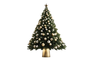 3d minimal christmas tree isolated on transparent background with shadow 3D rendering