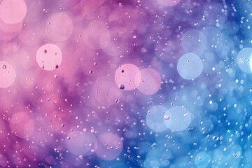 Rainbow Bubbles and Rain Drops on Purple, Blue, and Pink Bokeh Background