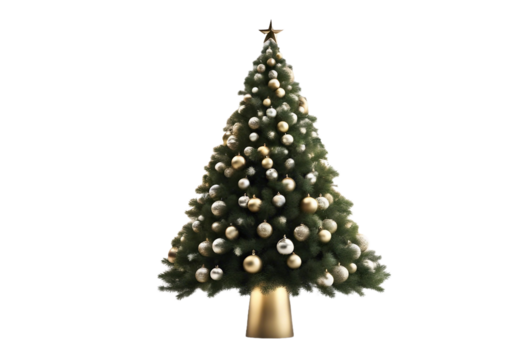 3d minimal christmas tree isolated on transparent background with shadow 3D rendering