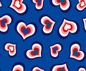 Valentines day Heart Graphic Seamless Repeat Print Vector Design