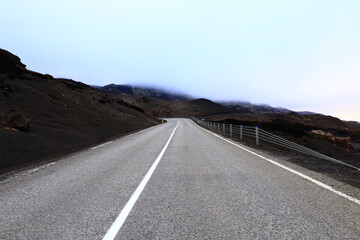View on a road in the Reykjanesfólkvangur ,is a beautiful nature preserve in Iceland
