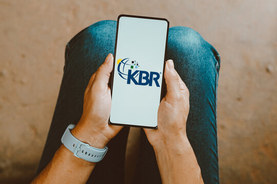 January 24, 2024, Brazil. In this photo illustration, the KBR, Inc. logo is displayed on a smartphone screen.