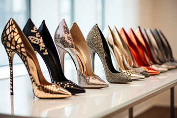 Vivid colors and sleek designs shine in this collection of heels, a testament to modern elegance and feminine grace