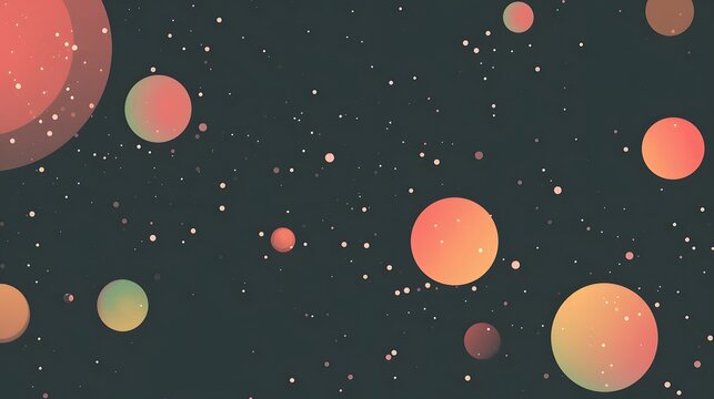 Abstract Colorful Gradient Circles in Cosmic Vector Style