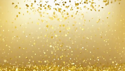 golden confetti falling gold foil flying yellow glitter christmas holiday and anniversary party upper layer