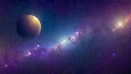 Obraz na płótnie Canvas 4k desktop wallpaper of space galaxy planets and stars