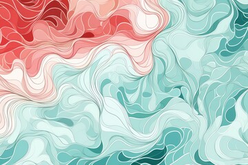Organic patterns, Coral reefs patterns, white and aqua, vector image