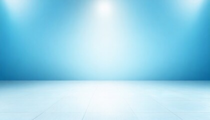 perspective floor backdrop blue room studio with light blue gradient spotlight backdrop background for display your product or artwork