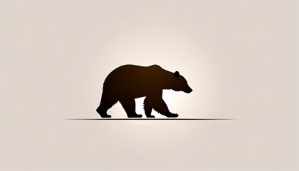 vector illustration logo bear silhouette - obrazy, fototapety, plakaty