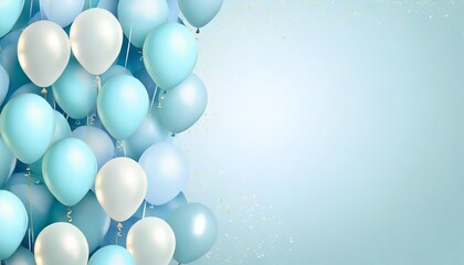 a birthday concept light blue balloons full background copy space