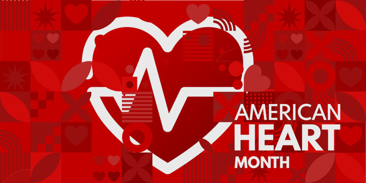 American Heart Month - vector illustration, banner