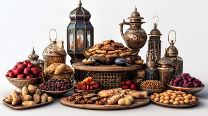 Ramadan Kareem Dried Dates Fruit Generative Ai