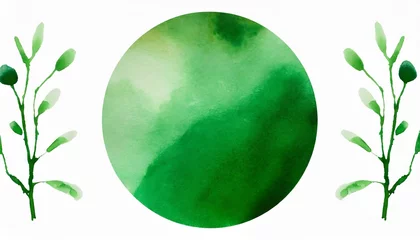 Foto op Canvas dark green watercolor circle © Raymond