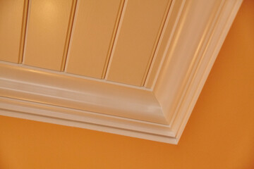 Elegant Crown Molding and Wall Paneling Detail, Warm Interior Corner