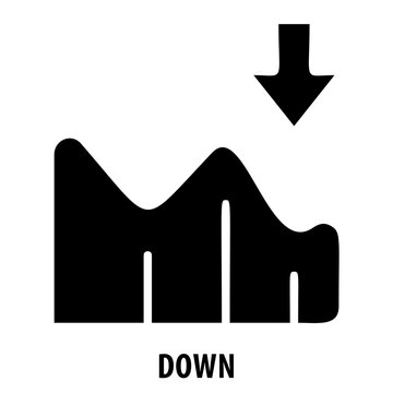 Down, arrow down, decrease, decline, down icon, decrease arrow, reduce, diminish, decrease symbol, descending, downward, minimize, lower, drop, fall