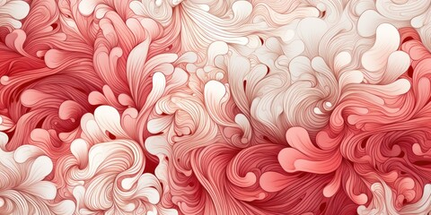 Organic patterns, Coral reefs patterns, white and burgundy, vector image