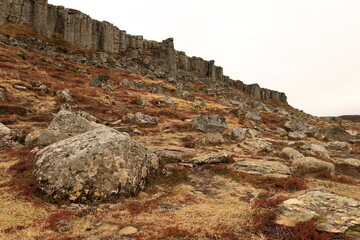 Gerðuberg  is a cliff of dolerite, a coarse-grained basalt rock, located on western peninsula...