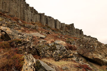 Gerðuberg  is a cliff of dolerite, a coarse-grained basalt rock, located on western peninsula Snæfellsnes of Iceland