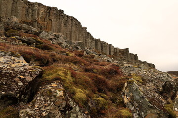 Gerðuberg  is a cliff of dolerite, a coarse-grained basalt rock, located on western peninsula Snæfellsnes of Iceland