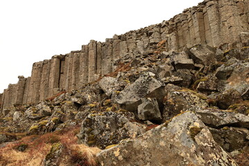 Gerðuberg  is a cliff of dolerite, a coarse-grained basalt rock, located on western peninsula Snæfellsnes of Iceland