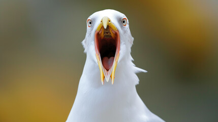 Seagull Screeching Portrait