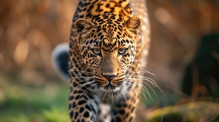 Intense Gaze of a Leopard in the Wild